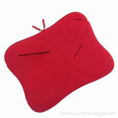 Neoprene Notebook Sleeve with Extra Pockets for Mouse, Cards, Cables, 10-inch